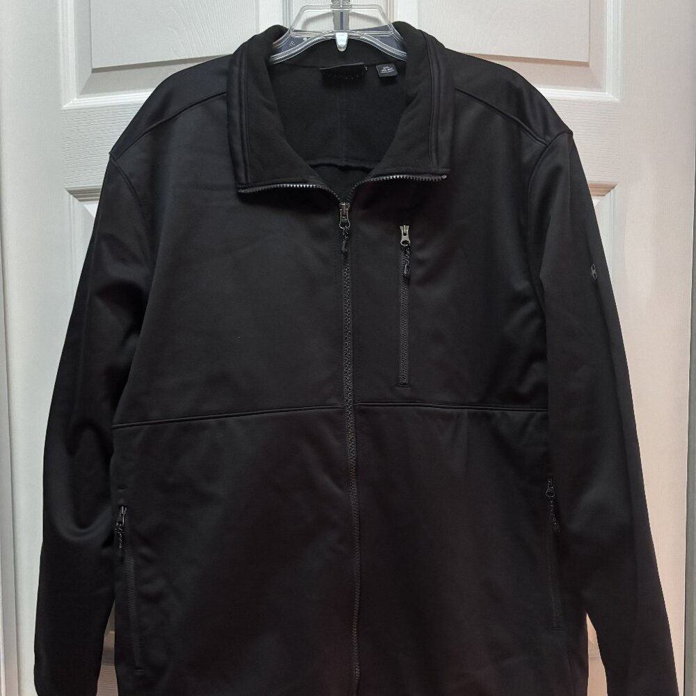 Swiss Tech Men’s 2XL Black Softshell Jacket Fleece Lined Full Zip Lightweight